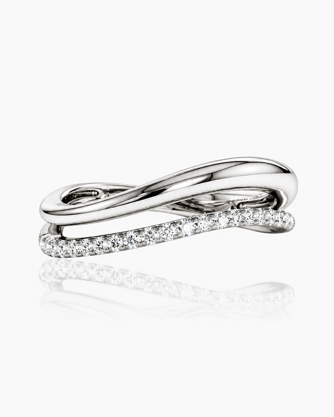 Vaida – Inel dublu cu diamant din argint