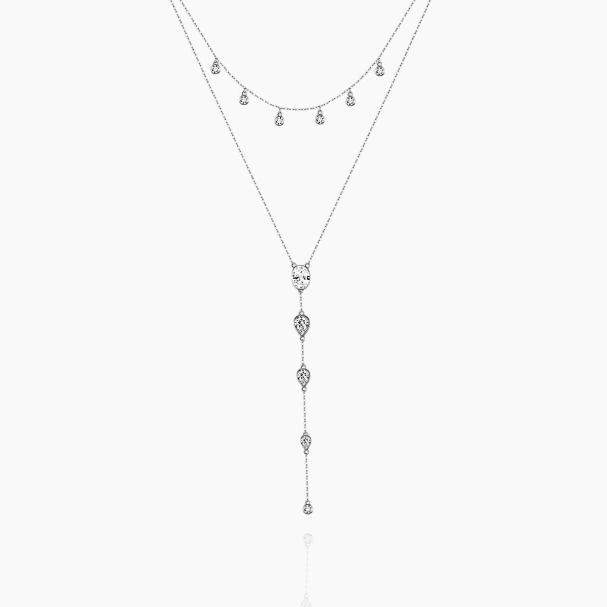 Milda – Colier în formă de Y cu cristale delicate, din argint