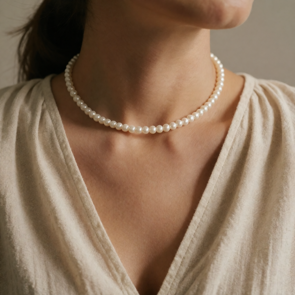 Colier choker cu perle în stil boem