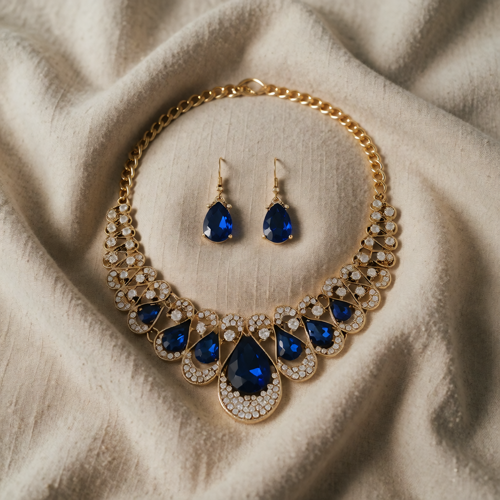„Maevina Zafiros” – Set de bijuterii aurii