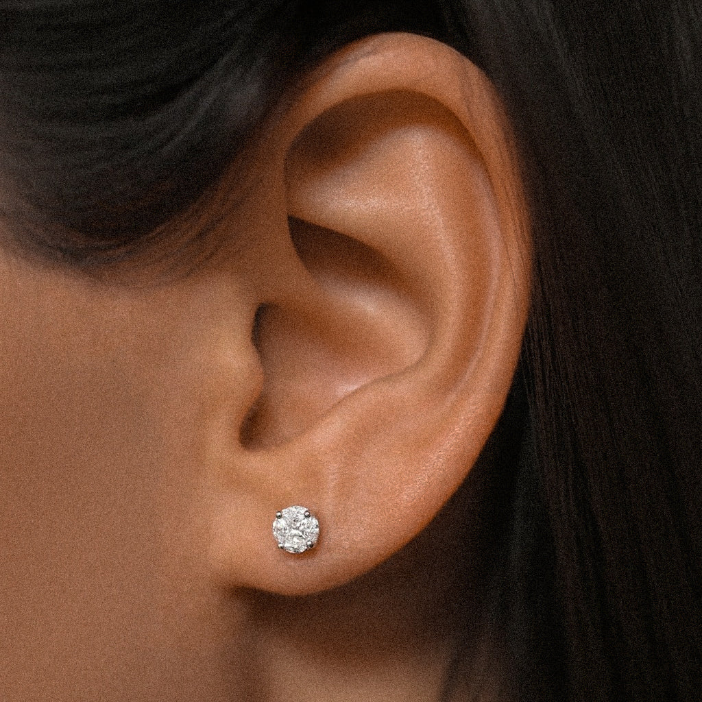 Cercei stud cu diamant moissanite – 5MM