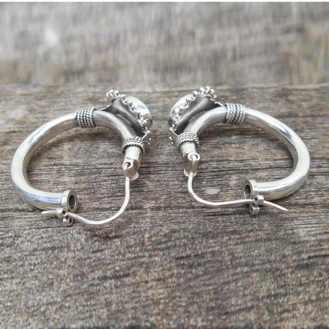Cercei vintage de culoare turcoaz