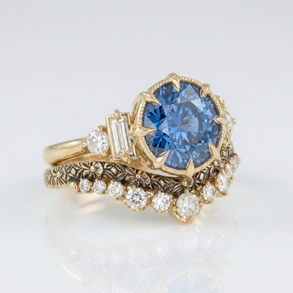 Magdalena – Inel vintage din aur cu safir