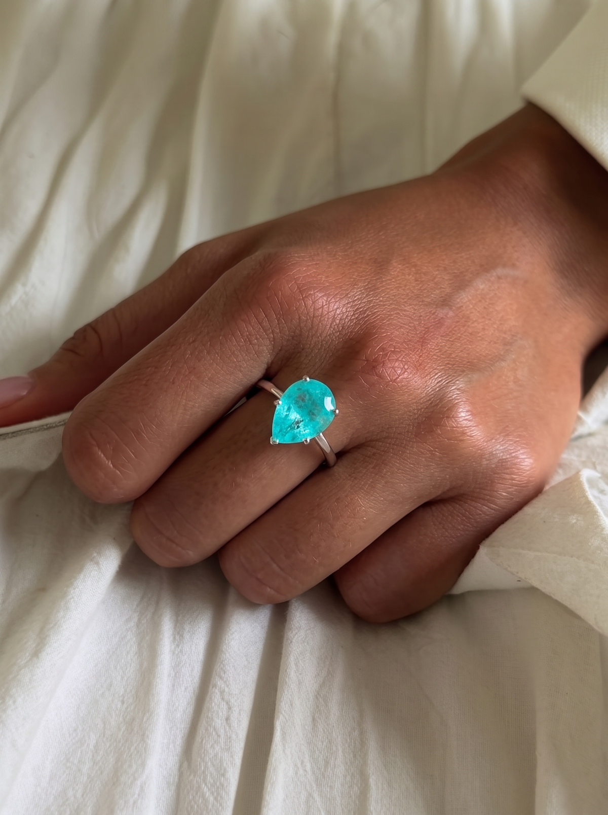 Aidana – Inel picătură Paraiba