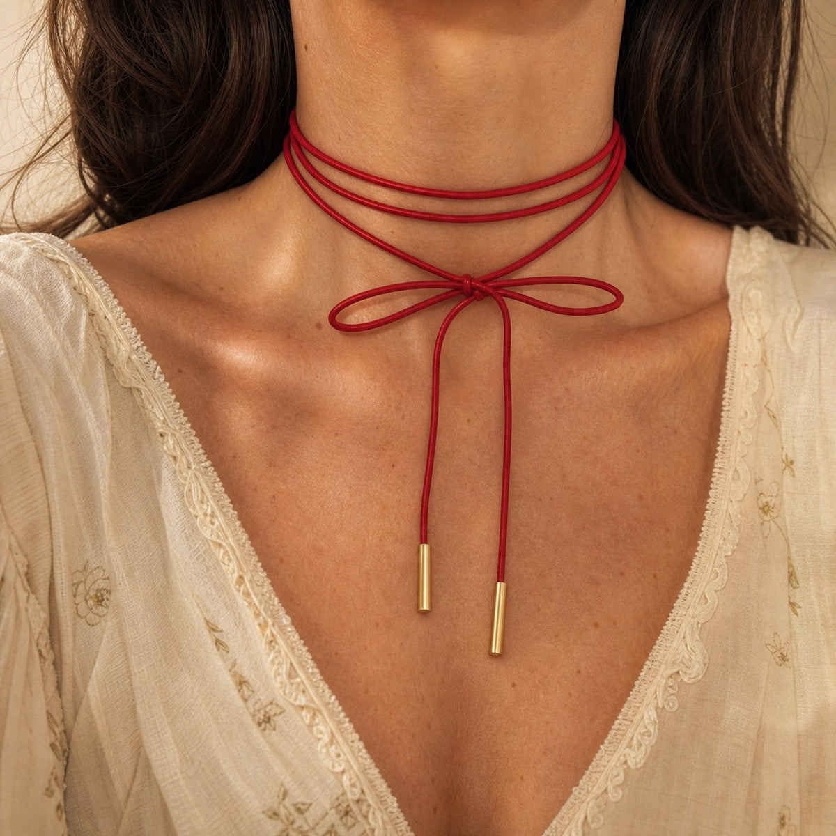 Liliana – Choker grațios cu fundă