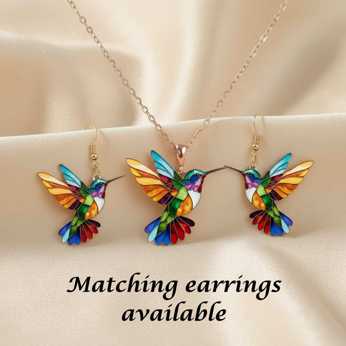 Colier colibri curcubeu