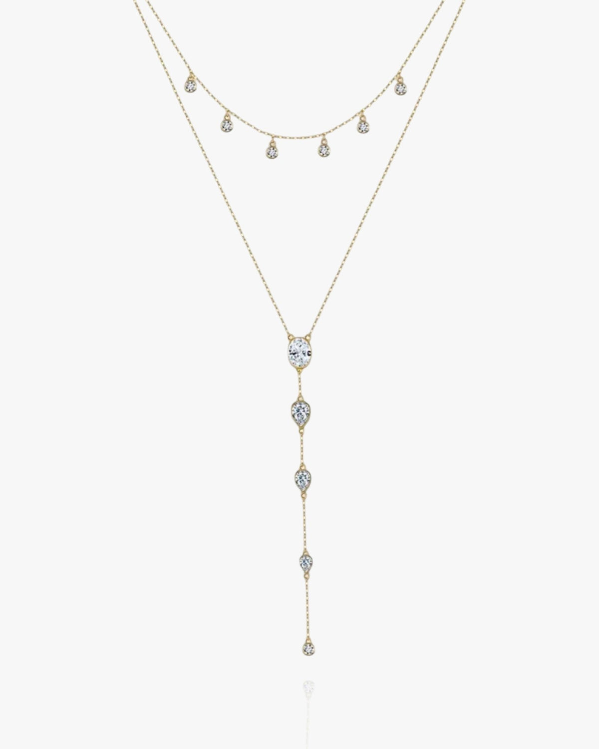 Milda – Colier în formă de Y cu cristale delicate, din argint