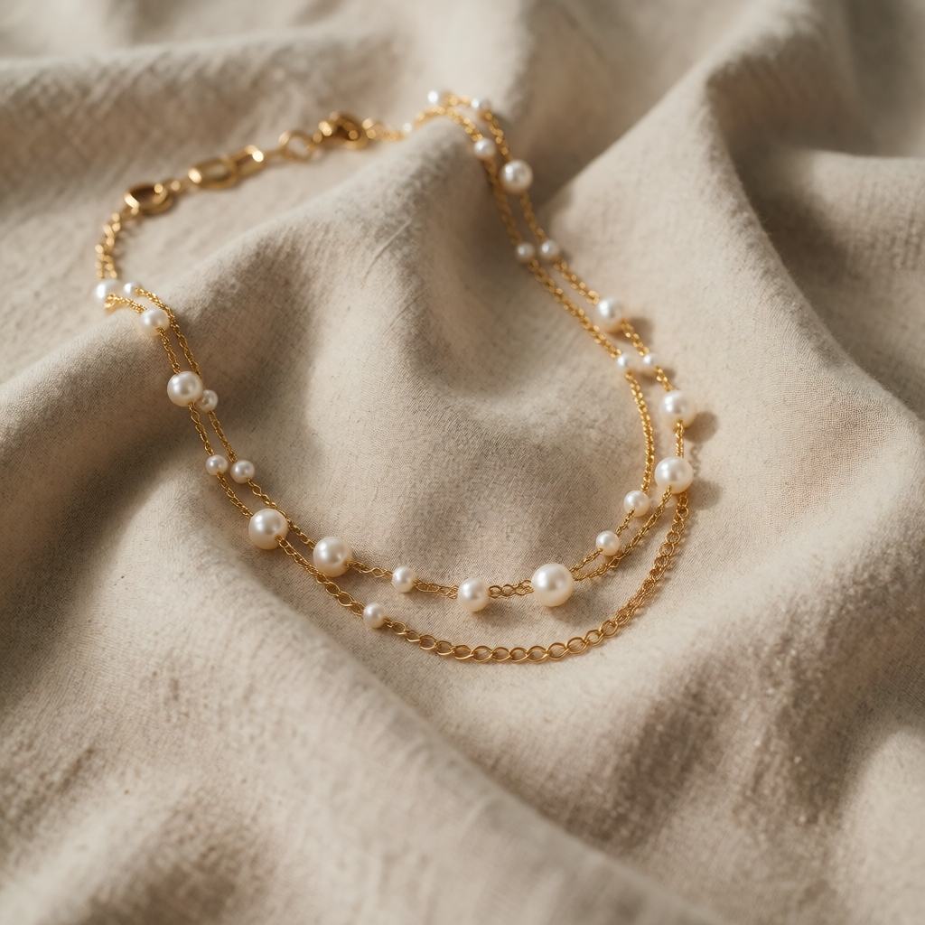 Colier choker cu perle