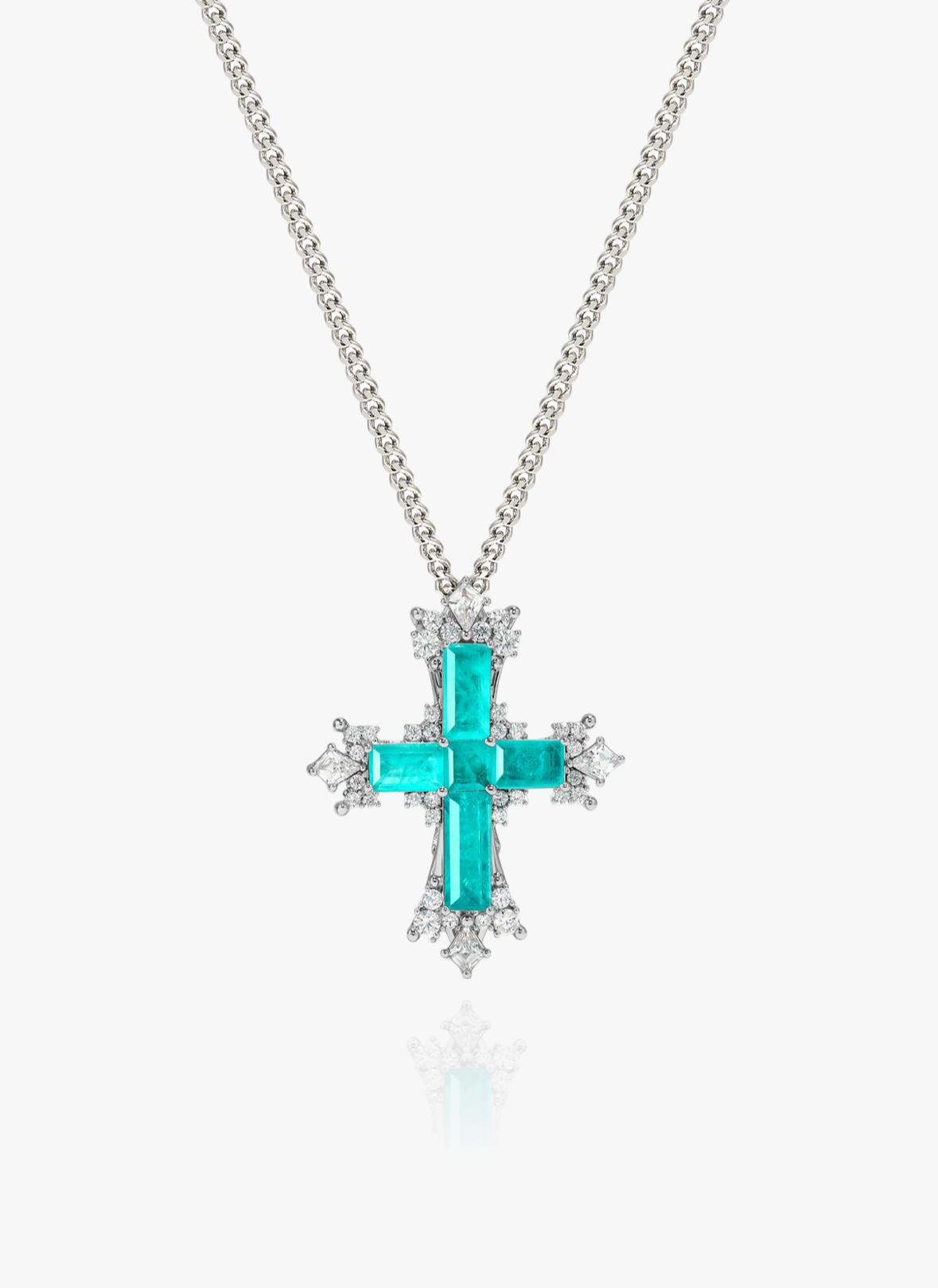 Antanina – Colier mini cu cruce Paraiba