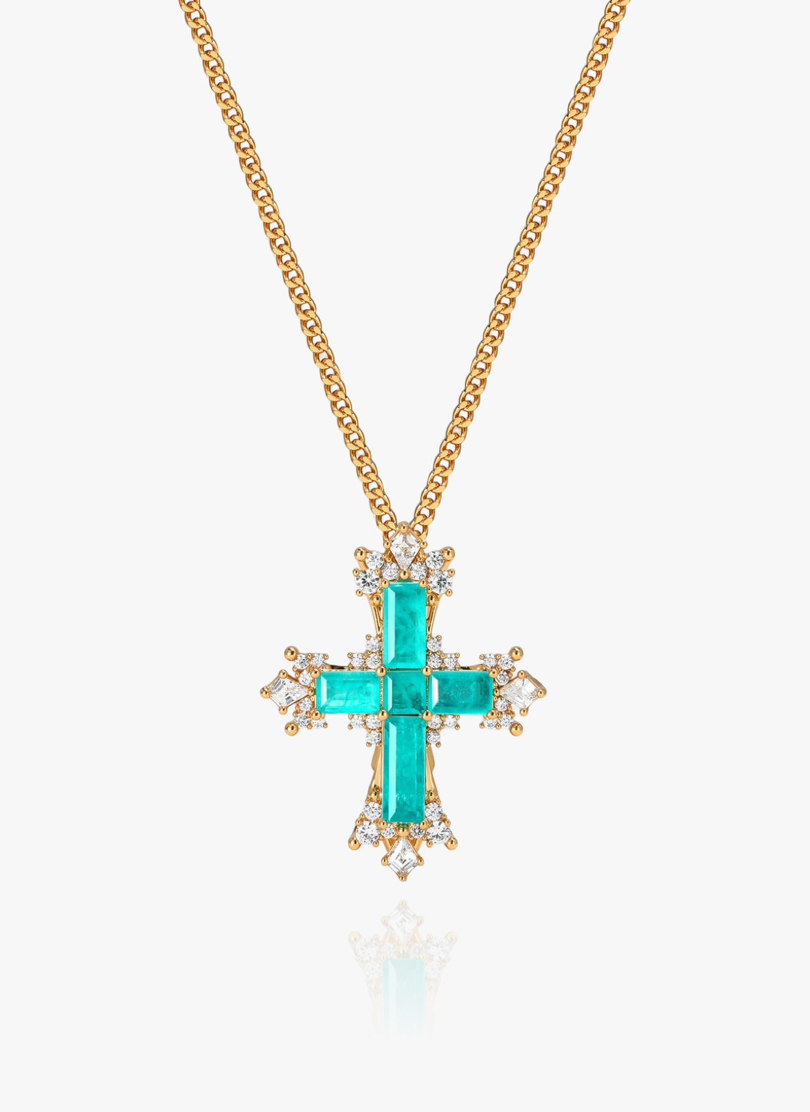 Antanina – Colier mini cu cruce Paraiba