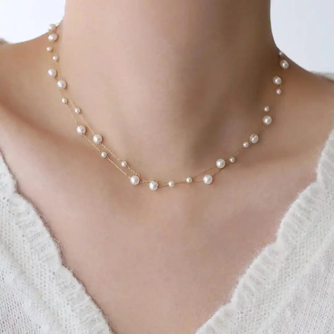 Colier choker cu perle