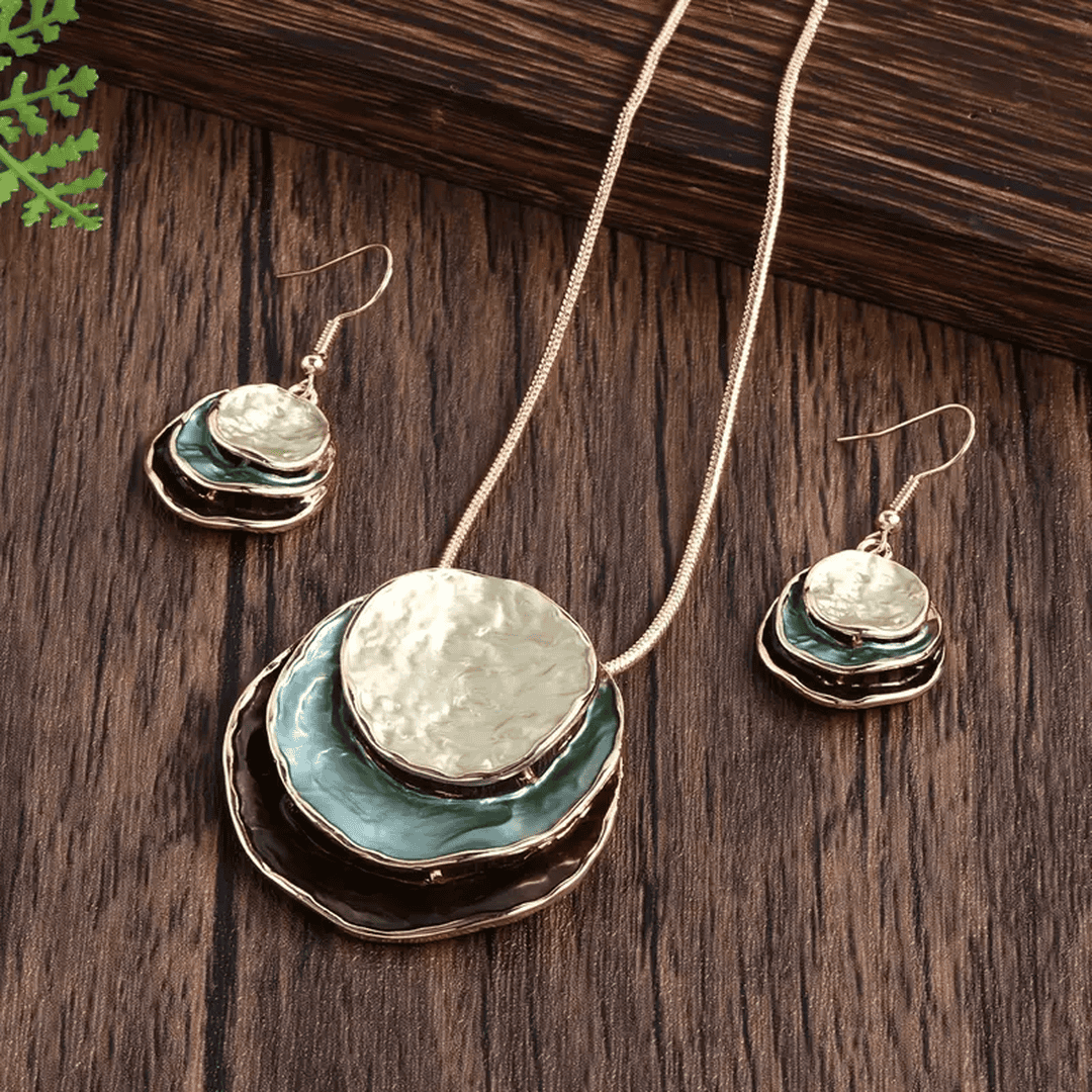 Set vintage cu pietre albastre stratificate